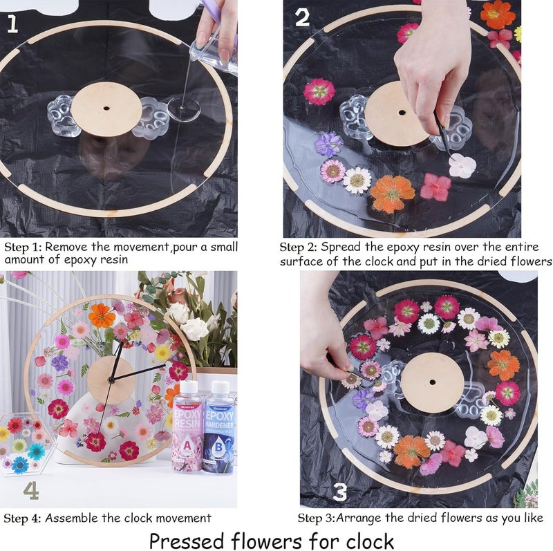 Xinxinran 40Pcs Pink Dried Pressed Flowers for Crafts, Dry Flowers Kit for Resin Molds,Epoxy Resin Accessories,Bookmark,Nails, Jewelry Molds,Candle Making Supplies,Soap,Frame,Cakes - Image 5